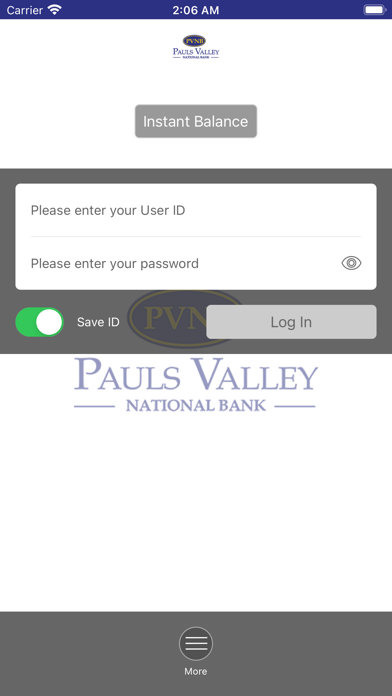Pauls Valley National Bank Screenshot