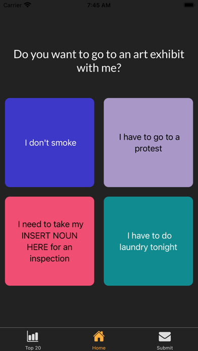 Excuse Database Screenshot