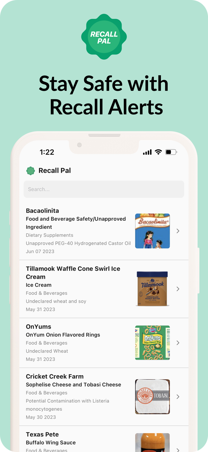 Recall Pal Food Safety Alerts