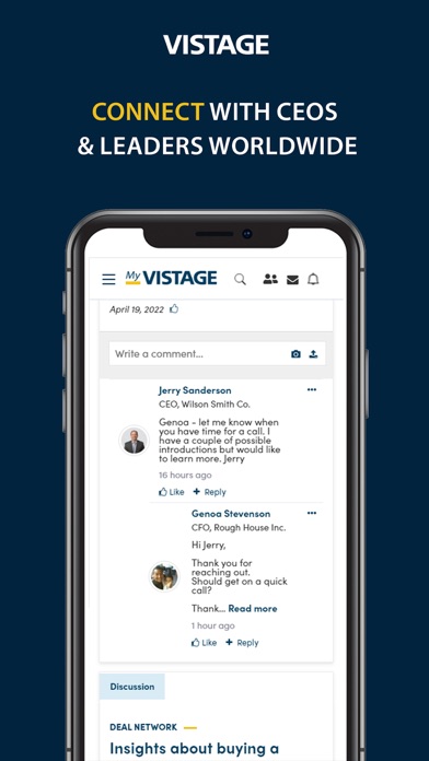 My Vistage Screenshot