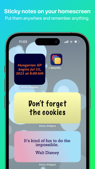 Sticky Widgets iPhone