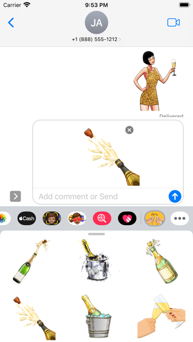 Champagne Surprise Stickers Screenshot