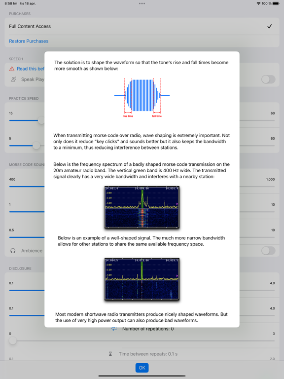 QRQ CW iPad screenshot 6 - Education app