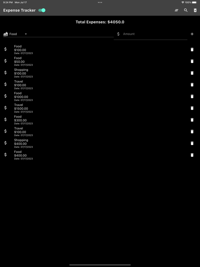 Daily Expenses Calculator