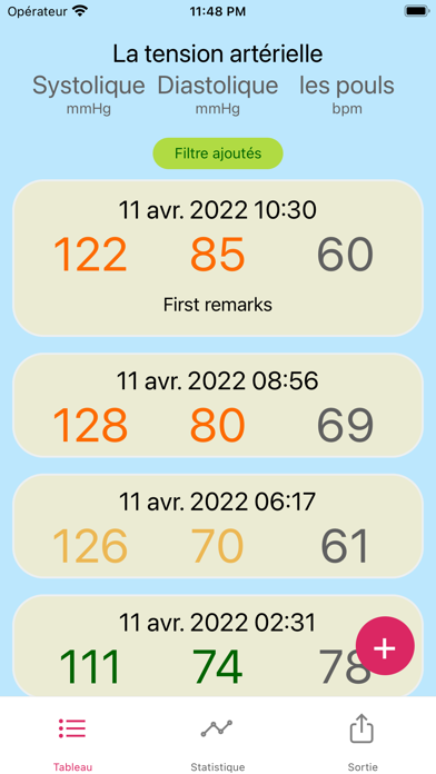Screenshot #2 pour Journal de tension artérielle
