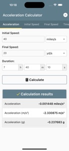 Acceleration Calculator - screenshot #4 for iPhone