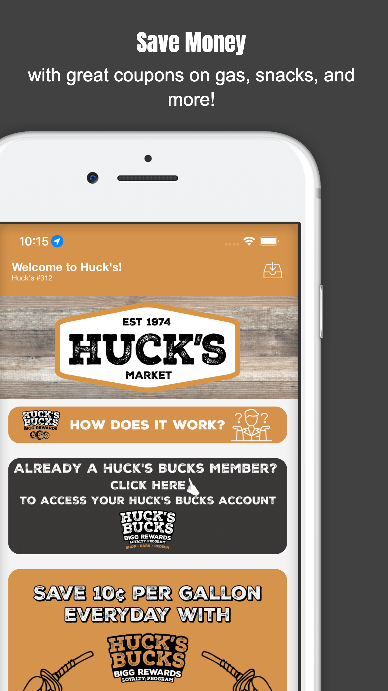 Huck's Bucks Bigg Rewards