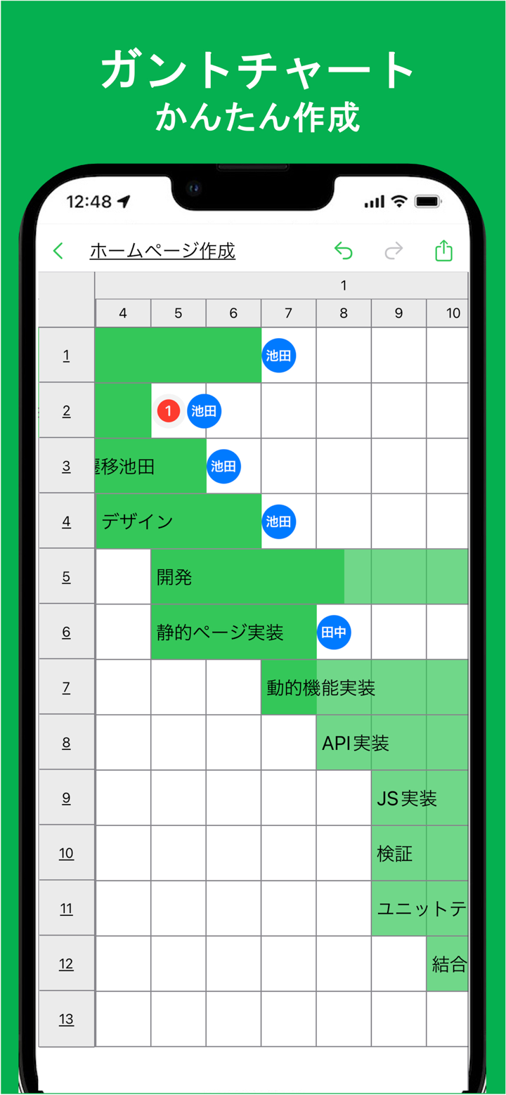 iGanttChart: シンプルなガントチャートアプリ screenshot 1