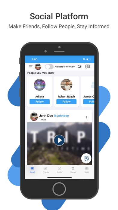 aBlueC: Find Work News Social Screenshot