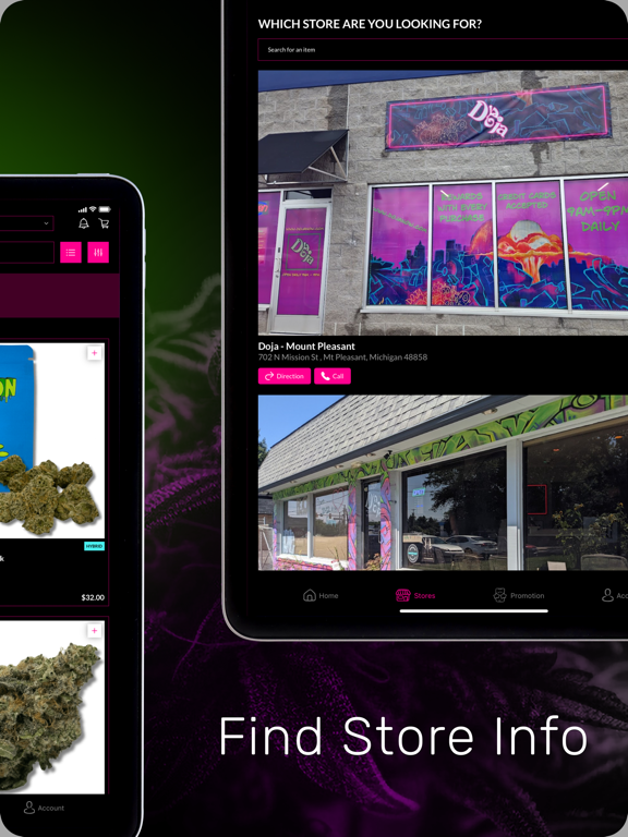 Doja Cannabis iPad screenshot 3 - Shopping app
