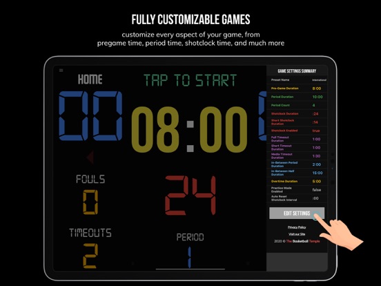 BT Basketball Scoreboard iPad screenshot 10 - Sports app