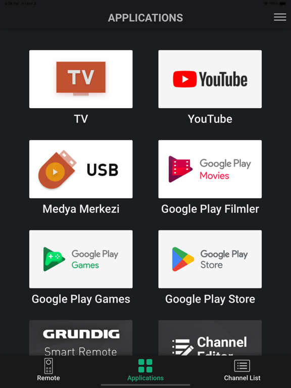 Grundig Smart Remote iPad screenshot 5 - Utilities app