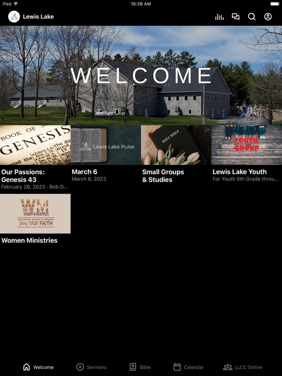 Lewis Lake Covenant Church iPad screenshot 1 - Education app