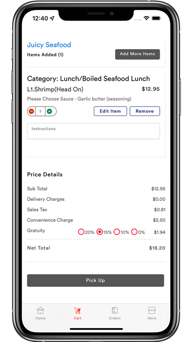 DevourNow Delivery-Pickup Screenshot