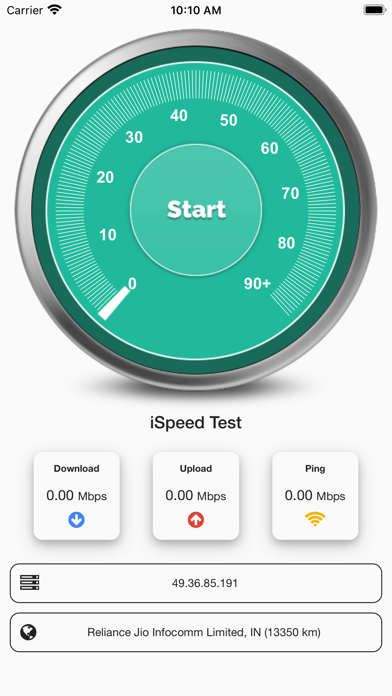 iSpeed Test Screenshot