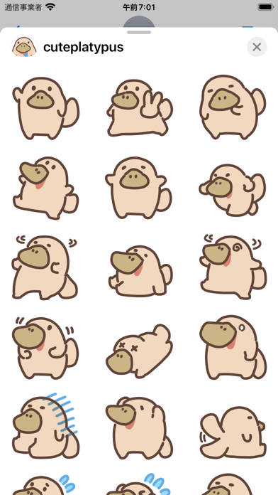 Screenshot #1 pour cute platypus sticker
