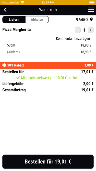 Pizzeria Schützenhaus Screenshot