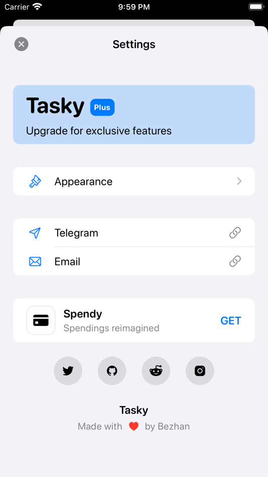 #2. Tasky - Tasks with a twist (iOS) Podle: Bezhan Odinaev