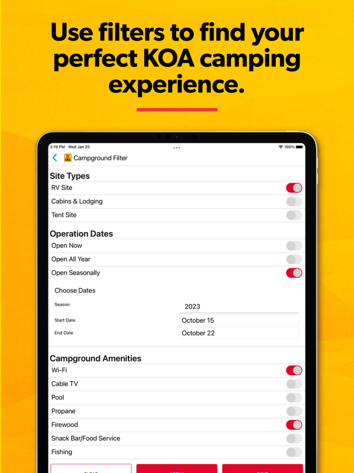 KOA  RV Cabin and Tent Camping