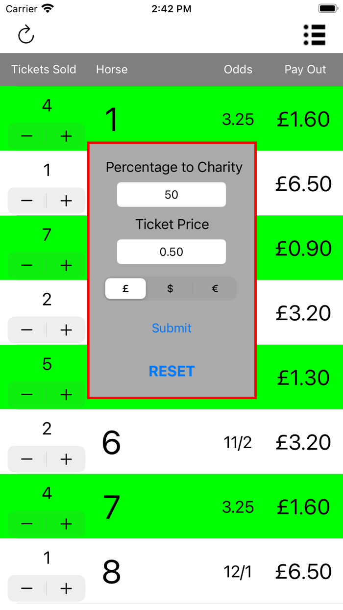 Race Night - Tote Calculator