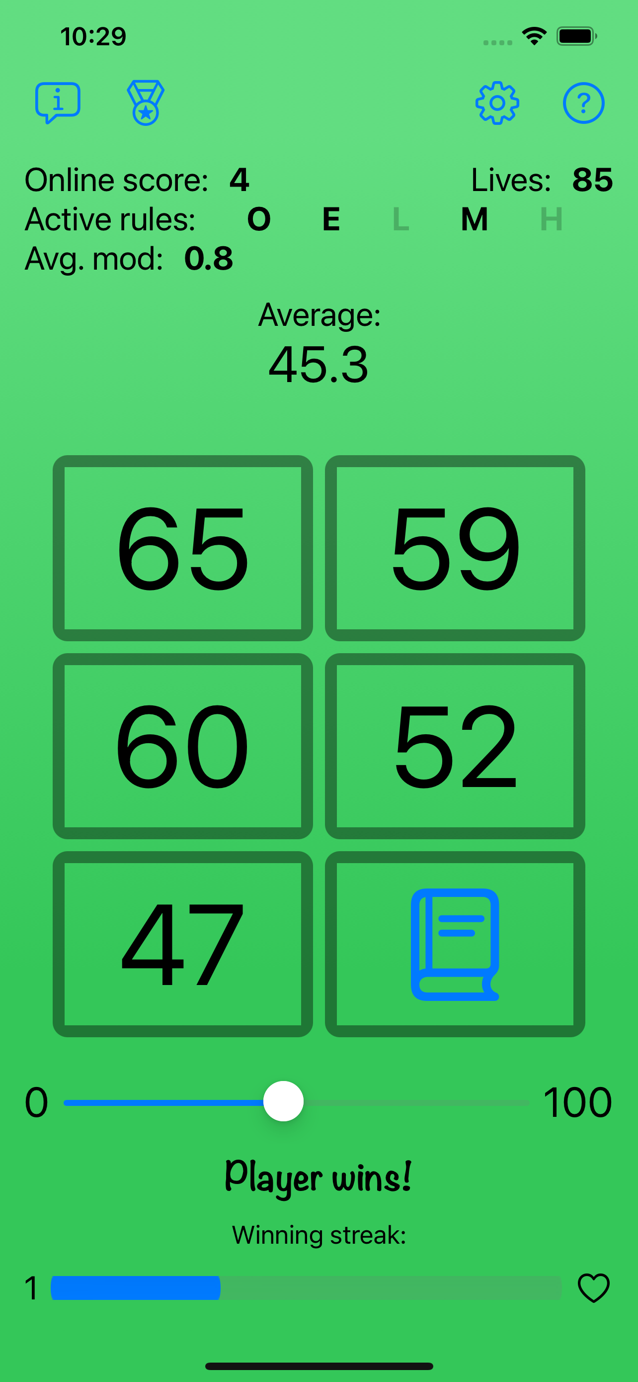 The Average game