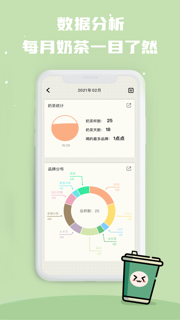 奶茶打卡 - 可爱奶茶日记小本