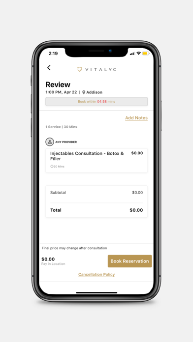 Vitalyc Medspa Screenshot