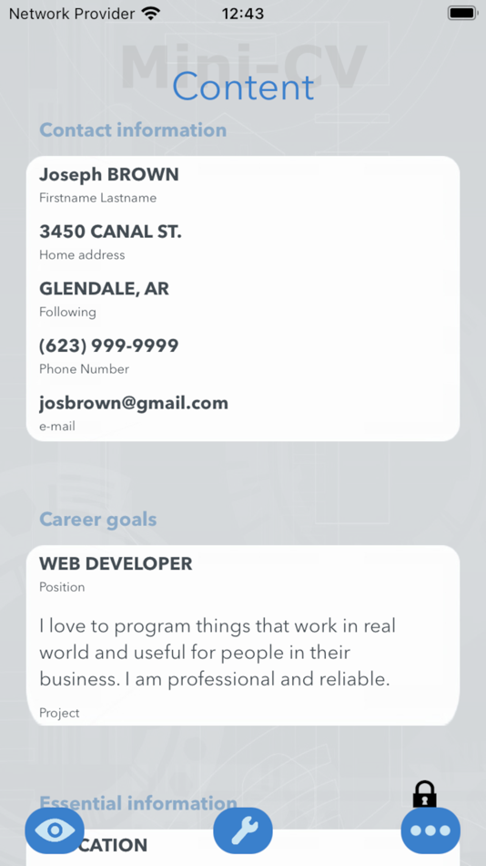 #1. Your mini-CV (iOS) 由: kodaski.fr