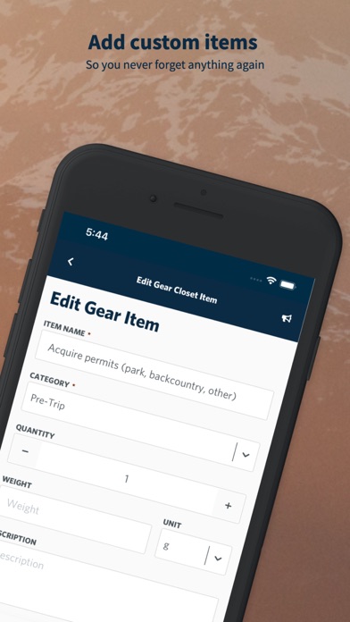 Packup - Trip Planning Screenshot