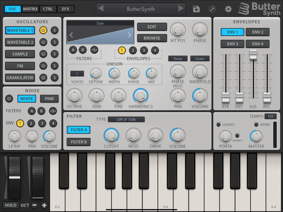 ButterSynth iPad app afbeelding 5