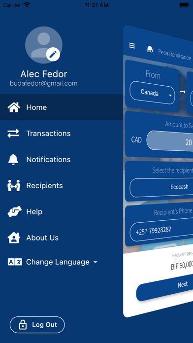 Pesaremittance Screenshot