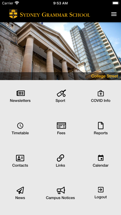 Sydney Grammar School App Screenshot