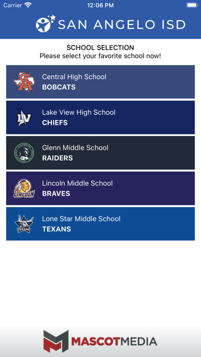 San Angelo ISD Athletics Screenshot