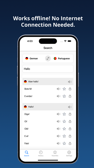 German-Portuguese Dictionary + Screenshot