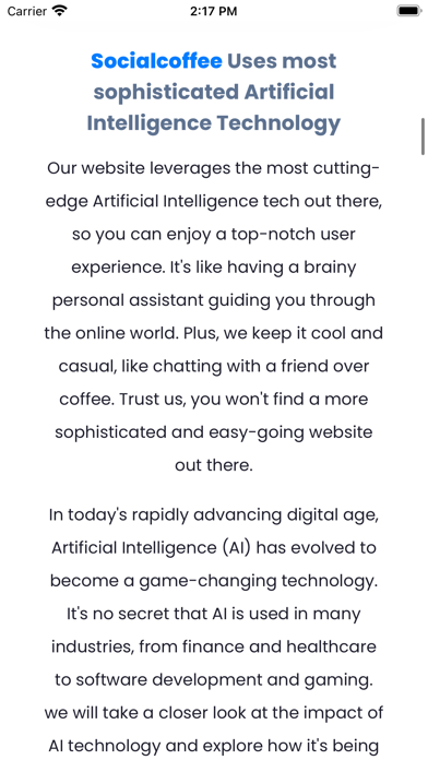 Social Coffee AI Assistant Screenshot