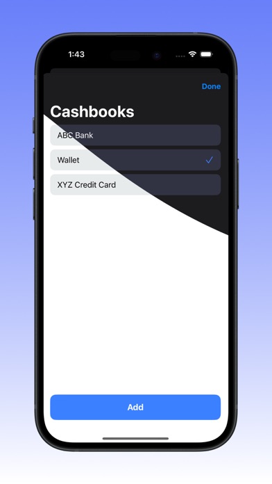 CashBook: Cash management Screenshot