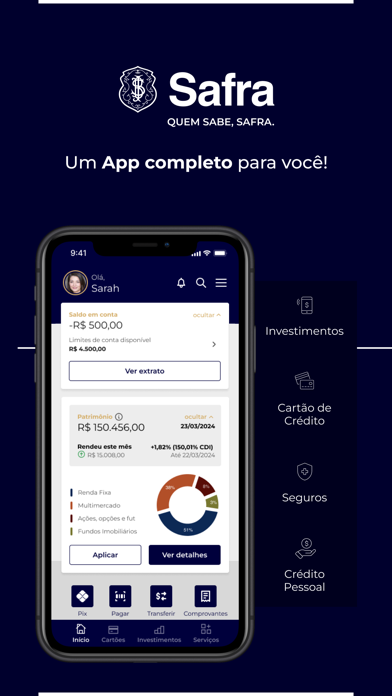 Safra: Conta e Investimentos Screenshot