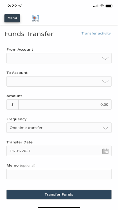 B1Bank Mobile Banking Screenshot