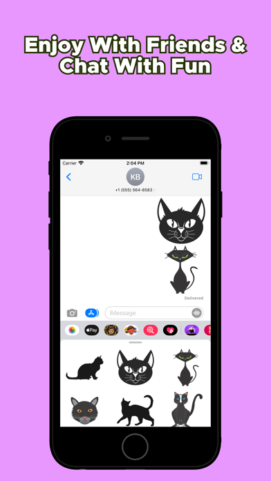 Black Cat Sticker Emojis Screenshot
