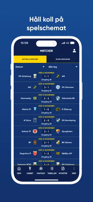 Allsvenskan Live iPhone screenshot 6