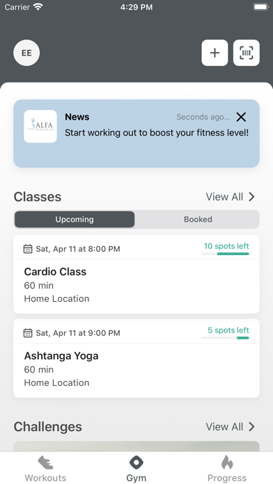 Alfa Fitness. Screenshot
