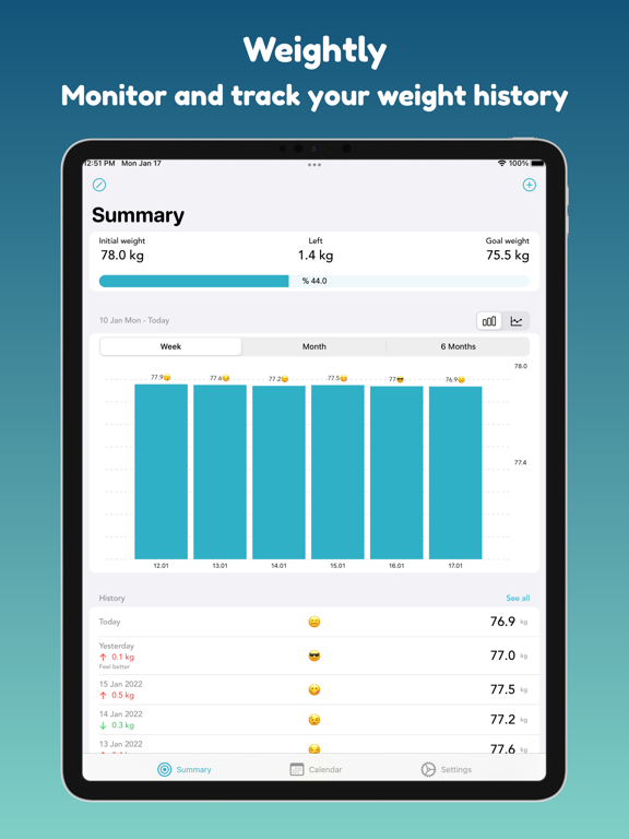 Daily Weight Tracker & Diary App voor iPhone, iPad en iPod touch AppWereld
