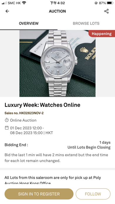 Poly Auction HK Screenshot