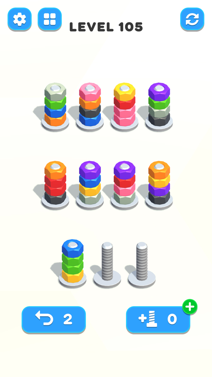 Nuts and Bolts Color Screw Sort