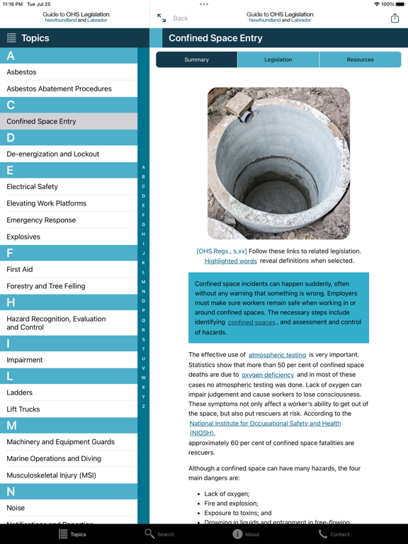 Screenshot #6 pour Guide to OHS Legislation NL