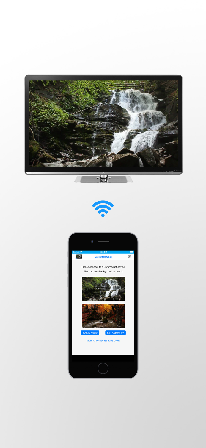 Waterfall on TV for Chromecast