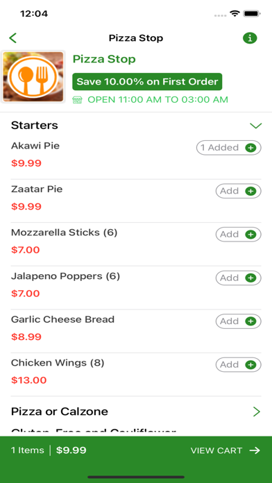 Pizza stop - Restaurant Screenshot