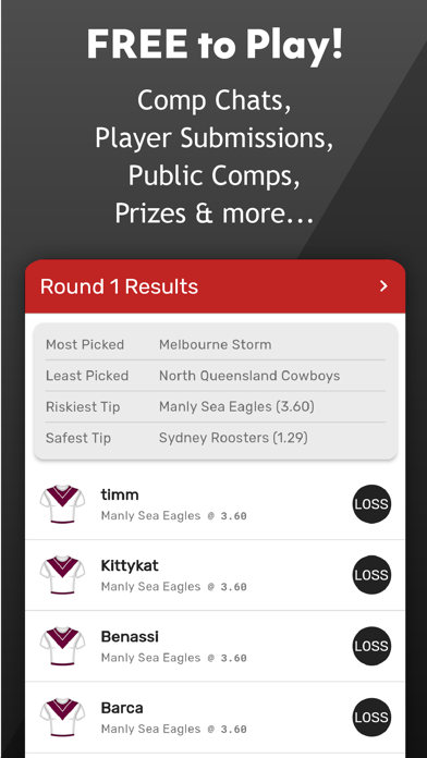 AFL & NRL Tipping - One Pick Screenshot