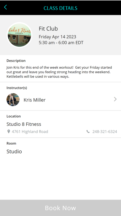 Studio 8 Fitness Screenshot