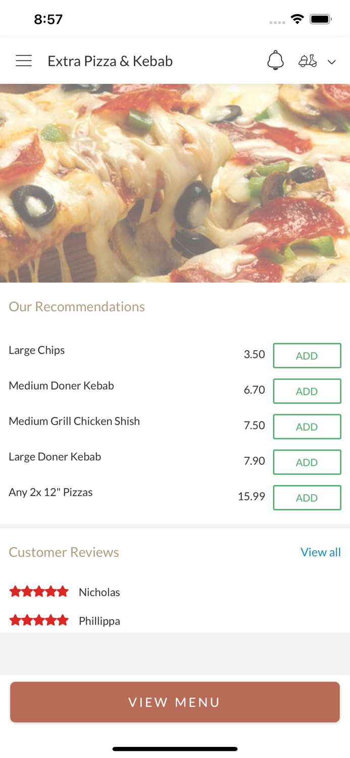 Extra Pizza and Kebab.